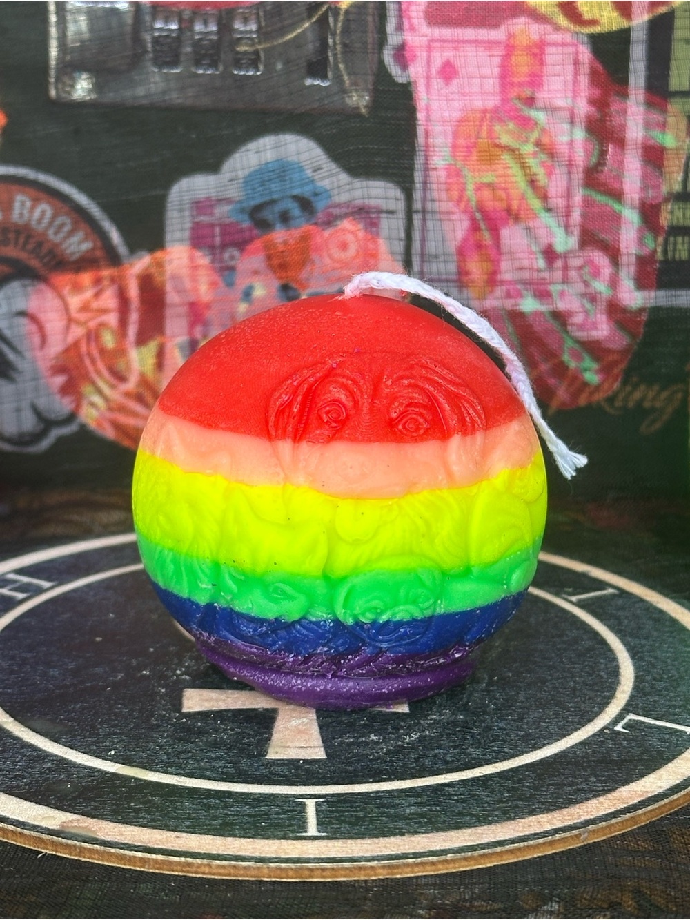 Handmade Rainbow Dog Candle – Multicolor Puppy Decorative Candle